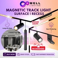 Lampu Trek Magnet Siling LED Magnetic Track Light Linear Grille Spotlight 1 Meter Track Rail Aluminu