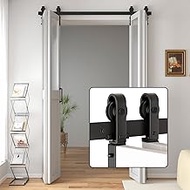 DonYoung 60" Bi-Folding Sliding Barn Door Hardware Kit for 4 Doors, Heavy Duty Side Mounted Roller for Smooth Operation, Fit 4 x 14 Bifold Doors, Space-Saving Folding Solution (Doors Not Included)