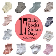 Kanak Sarung Kaki Bayi Baru Lahir Newborn Baby Socks Kid Plain Tight Cotton Newborn Stokin Baby Stoc