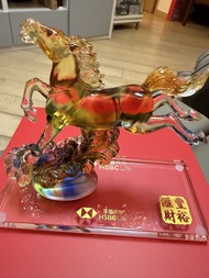 HSBC 滙豐奔馬玻璃水晶新年擺設 Life Crystal Horse