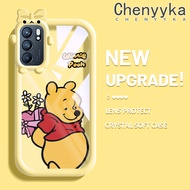 เคส Chenyyyka สำหรับ OPPO Reno 6 5G Reno 6 Pro 5G เคส6Z Reno 5G เคสรูปการ์ตูนหมีมอนสเตอร์ตัวเล็กเคสนิ่มกันกระแทกทนต่อการขีดข่วนเคสโทรศัพท์โปร่งใสเลนส์กล้องถ่ายรูปฝาครอบป้องกันซิลิกาเจล TPU