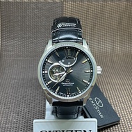 [Original] Orient Star RE-AT0007N00B Open Heart Mechanical Black Leather Men's Watch