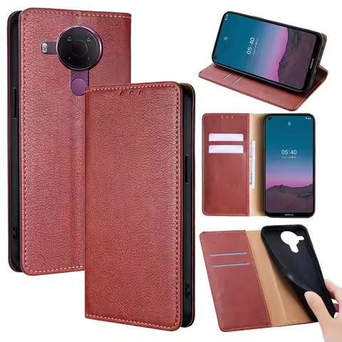 Business Magnetic Wallet Phone Case for Nokia 8.1 7.2 6.3 5.4 5.3 5.1 4.2 Plus X5 X30 Leather Flip C