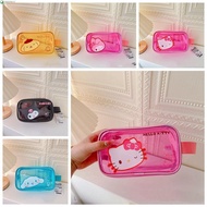 NEEDWAY Transparent Wash Case, Waterproof Rabbit Melody PVC Makeup Bag, Hangable Zipper Japanese Style Kite Anime Storage Bag Kids