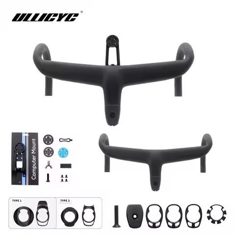Carbon Road Bike Handlebar T1000 Integrated Aero Stem -10° for Racing Upgrade 5 Widths 5 Lengths Lig