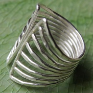 Rings Thai style beautiful shape Karen silver handmade unique size 7 to12 ไทยรูปสวยงามเงินกะเหรี่ยงภ