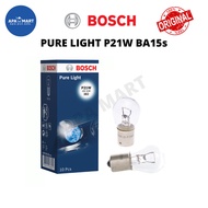 BOSCH Pure Light P21W BA15s (1 Leg) 12V 21W 382 Bulb Yellow Brake Light Bulb Lampu Brek Kereta