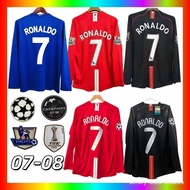 Retro MU Jersey 07-08 Long Sleeve Short Sleeve Ronaldo 2008 Classic High Quality Football Shirt