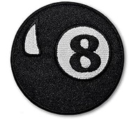 Black Eight 8 Ball Billiards Pool Circle Game Logo Iron on Sew on Embroidered Applique Patch for Shi