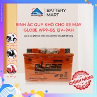 Ắc quy xe máy GLOBE WP9-BS 12V-9AH bình ắc quy khô cho xe máy Spacy atila