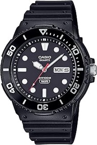MRW-230H Series | Black | Rotating Bezel | 100M Water Resistant | Day-Date Indicator | Analog Watch,