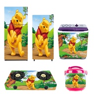 MESIN Package Or Set Of 1-door Refrigerator Sticker/2-Door Refrigerator/ Stove/Washing Machine/Ricecooker Winnie Bear Motif