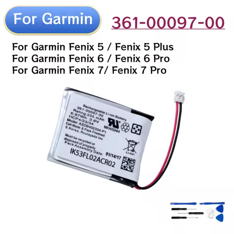 New 361-00097-00 Replacement Battery for Fenix 5 / Fenix 5 Plus For Fenix 6 / Fenix 6 Pro For Fenix 