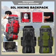 Hiking Backpack with Zippers Waterproof Camping Beg Travel Bag Large Capacity Outdoor 80L