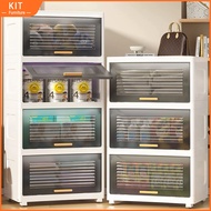 Kitchen Storage Cabinet Foldable Large Space Transparent Cabinet Storage Box Plastik Almari Baju Kabinet Loker