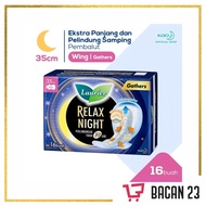 Laurier Relax Night Wings 35 cm -16 Pads Pembalut Softex