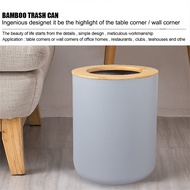 Trash Can Soap Dispenser Box Toilet Brush Lotion bottle Bathroom Storage Set Toothbrush Cup Holder Bamboo Plastic 6Pcs/SetTH