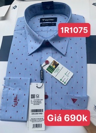 Áo sơ mi việt tiến dài tay 690k sale 440k form regular (tiêu chuẩn)