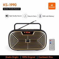 KISONLI Speaker Bluetooth Portable KS-1990 With Antena Support BT FM Radio USB TF Card Plus Mic