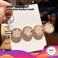 Glamorous Round Crystal Hair Clips Fashion Sparkling Diamond Look Hair Clips Stylish Women's Hair Ac