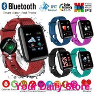 🔥Ready Stock🔥[BS]116 Plus Smart Watch Jam Tangan Bluetooth Waterproof Sport Smartwatch Heart Rate Monitor Blood Pressu