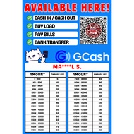 ༄ ▷ GCASH TARPAULIN FOR CASH IN & CASH OUT