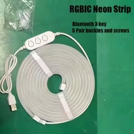 cod 5V USB RGBIC Neon LED Strip1/2/3/4/5M IP65 RGBIC Neon lamp tape with Bluetooth App and Remote Fo