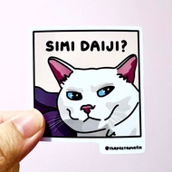 (SG) "simi daiji" singlish cat meme waterproof vinyl sticker (1 Piece)