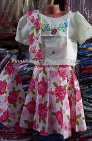 Filipiniana Set Kimona Gina, Patadyong Skirt (with 2 Scarf) For Girls