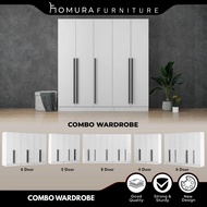 HOMURA CACA 5FT (3+2) DOORS WARDROBE WITH SHELF/almari baju/kabinet baju/almari baju/wardrobe
