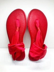 SANUK 素面瑜珈墊T字涼鞋 女款 紅色 平底涼鞋 Sanuk Women's Yoga Sling 2 Flip Flop
