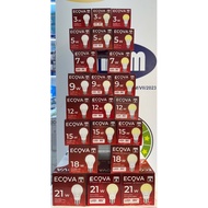 CAHAYA WHOLESALE LED LIGHTS ECOVA BULB 3watt 5watt 7watt 9watt 12watt 15watt 18watt 21watt white yel