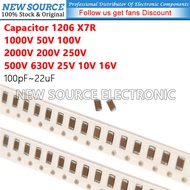 [1-10pcs] 1206 SMD 1000V 50V 100V 2000V 200V 250V 500V 630V 25V 10V 16V X7R Capacitor 100pF 220pF 1n