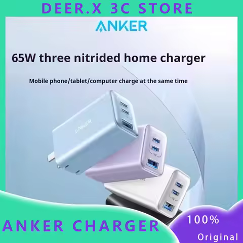 Anker 65W GaN Prime Fast Charger (Multi-Port PD Type-C) - Compatible with iPhone 15 Pro Max/14, MacB