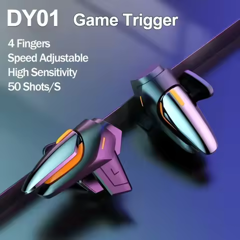 DY01 Mobile Phone 4 Fingers Gamepad Joystick Controller L1R1 Aim Shooting Alloy Key Button for iPhon