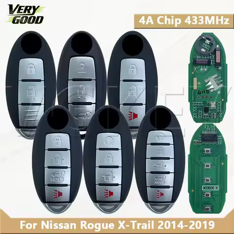 VG For Nissan Rogue X-Trail 2014 2015 2016 2017 2018 2019 Proximity Smart car key Fob 4A Chip 433MHz