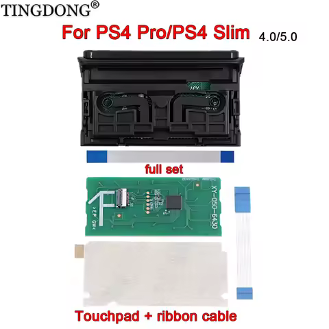 Touchpad Assembly for PS4 DualShock 4 JDM-040/050 - Full Set or Touchpad + Flex Cable Replacement Pa