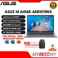 Asus Laptop 14 (A416E-AEB1011WS / A416E-AEB1012WS ) ( i5-1135G7 / 4GB RAM / 512GB SSD / Share / Win1