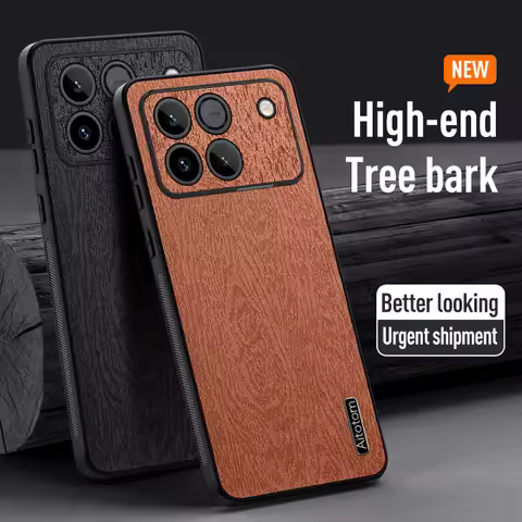 Luxury Tree Grain Leather Phone Case For Honor Win RT Shockproof Anti-fall Lens Full Protection Cove