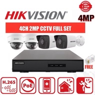 HIKVISION 4CH Network CCTV SET IP 4 Channel 2K With Hardisk DS-7104NI-Q1/4P/M/DS-2CD1023G0E-I(L)/DS-