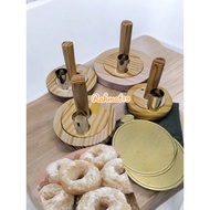 .Cetakan donat kayu jati bentuk ring | pembolong dijual terpisah/cetakan donat bomboloni 6cm-7cm-8cm