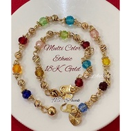 18K Gold Multicolour Ethnic Bracelet / Anklet Emas 18K Tahan Lama