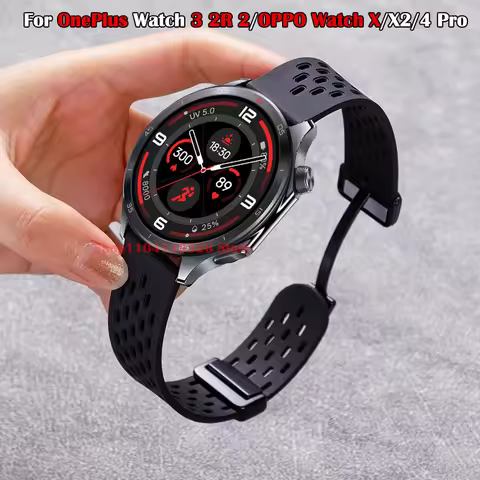 22mm Magnetic Silicone Strap For OnePlus Watch 3 2R 2 Breathable Sports Watchband For OPPO Watch X X