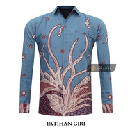 KEMEJA Original Batik Shirt With PATIHAN GIRI Motif, Premium Men's Batik Shirt For Men, Slimfit, Full Layer, Long Sleeve