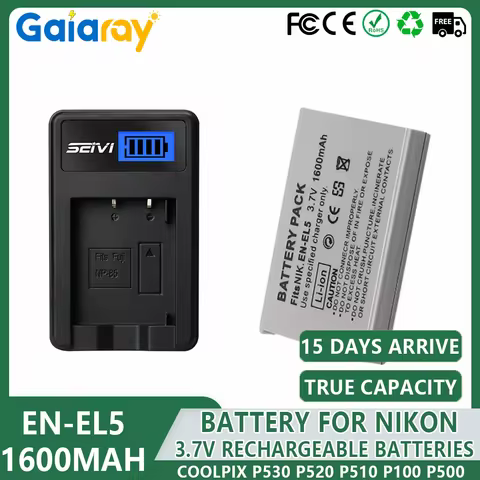 1-4pcs EN-EL5 ENEL5 Battery +LCD Charger for Nikon Coolpix P530 P520 P510 P100 P500 P5000 P5100 P600