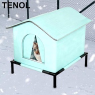 [TENOL] Outdoor Cat House, Raised Oxford Shelter for Stray Cats, Shelter for Stray Cats During The W