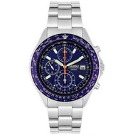 Karnvera Shop Seiko Flight master Chronograph นาฬิกาข้อมือผู้ชาย สีเงิน/น้ำเงิน สายสแตนเลส รุ่น SND255P1