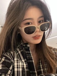 Jackson Wang Same Style Retro Fancy White Frame Panda Eye Sunglasses Female Tide UV Protection Polarized Sun Glasses
