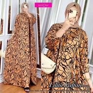Ecena Kaftan Size Jumbo Motif Macan Lengan Panjang Busui Resleting By Batik Isrowiyah