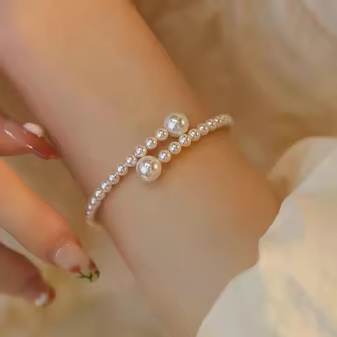Imitation Pearl Bracelet Stretchable Pearl Bracelet Pearl Bracelet for Women Bridal Jewelry Gift